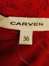 Carven rode kanten jurk met korte mouwen - maat 36 – foto 9 – kavel bij De Kringwinkel, Antwerpen