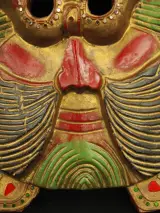Decoratief uilenmasker / wandmasker – handbeschilderd – foto 3 – kavel bij De Kringwinkel, Antwerpen