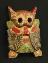 Decoratief uilenmasker / wandmasker – handbeschilderd – foto 4 – kavel bij De Kringwinkel, Antwerpen