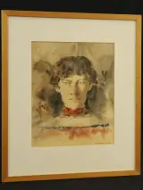 Slava Korobeynikov (°1968) – gesigneerde aquarel, portret – foto 9 – kavel bij De Kringwinkel, Antwerpen