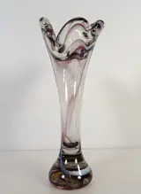 Set van 2 decoratieve glazen vazen – foto 5 – kavel bij De Kringwinkel, Turnhout