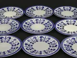Boch La Louviere Belgium set van 12 vintage dessertborden met Nevada decor – foto 2 – kavel bij De Kringwinkel, Antwerpen