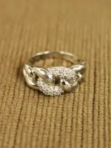 Sterling zilveren ring met schakelmotief – foto 2 – kavel bij De Kringwinkel, Antwerpen
