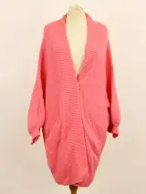MaxMara roze oversized gebreid vest met zakken - maat L – foto 2 – kavel bij De Kringwinkel, Antwerpen