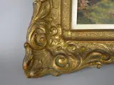 Schilderij met boslandschap in goudkleurige lijst – foto 2 – kavel bij De Kringwinkel, Diest