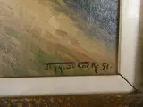 Schilderij met boslandschap in goudkleurige lijst – foto 6 – kavel bij De Kringwinkel, Diest