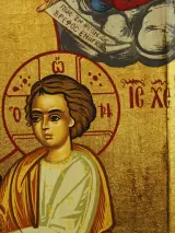 Handgemaakte Byzantijnse icoon Maria met Kind - Pefkis - bladgoud en certificaat – foto 5 – kavel bij De Kringwinkel, Antwerpen