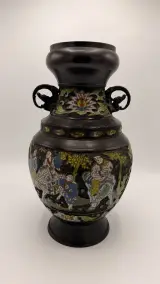 Antieke Japanse Bronzen Champlevé vaas – foto 2 – kavel bij De Kringwinkel, Dendermonde