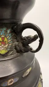 Antieke Japanse Bronzen Champlevé vaas – foto 7 – kavel bij De Kringwinkel, Dendermonde