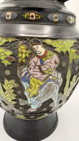 Antieke Japanse Bronzen Champlevé vaas – foto 8 – kavel bij De Kringwinkel, Dendermonde