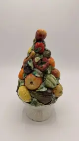 Italiaanse vintage Majolica fruittoren-handgemaakt – foto 2 – kavel bij De Kringwinkel, Dendermonde