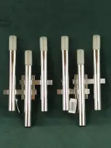 Set van 2 vintage chroom wandlampen – In de stijl van Gaetano Sciolari (jaren '70) – kavel bij De Kringwinkel, Antwerpen