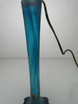 Blauwe glazen tafellamp Cristal Daum – foto 16 – kavel bij De Kringwinkel, Heverlee