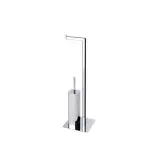 2x WC-standaard met toiletrolhouder en toiletborstel Aquasanit, QV086DCR, chroom – kavel bij Onlineveilingmeester, Drunen