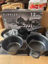 2x Pannenset Marblex, zwart – foto 3 – kavel bij Onlineveilingmeester, Drunen