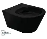 Wandcloset Hang Vesta Junior Wiesbaden, Hangtoilet Rimless, zwart – kavel bij Onlineveilingmeester, Drunen