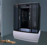 Stoomcabine Vonato RectaTherm Steamline Zwarte cabine, wit bad – foto 3 – kavel bij Onlineveilingmeester