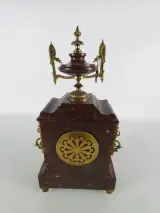 Franse Roodmarmeren Pendule met sleutel – foto 3 – kavel bij De Kringwinkel, Heverlee