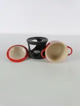 Le Creuset mini cocotte fondue set met 3 mini stoofpannetjes – foto 4 – kavel bij De Kringwinkel, Heverlee