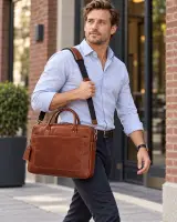 Business bag DR Amsterdam, cognac – foto 5 – kavel bij Onlineveilingmeester