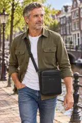 Herenschoudertas DR Amsterdam, black – foto 5 – kavel bij Onlineveilingmeester