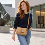 Schoudertas DR Amsterdam, beige – foto 5 – kavel bij Onlineveilingmeester