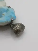 Zilveren hanger met blauwe natuursteen – foto 3 – kavel bij De Kringwinkel, Diest