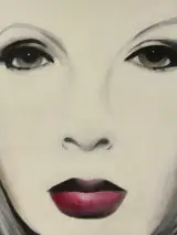 Vrouwen gezicht met opvallend rode lippen, acryl op canvas gesigneerd – foto 4 – kavel bij De Kringwinkel, Antwerpen