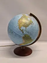 Stijlvolle Nova Rico Astra wereldbol met luxe houten voet – foto 4 – kavel bij De Kringwinkel, Gent