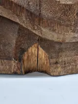 Zeer groot houten beeld van een peinzende man - vermoedelijk Balinees houtsnijwerk – foto 18 – kavel bij De Kringwinkel, Gent