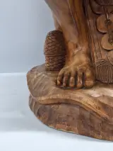 Zeer groot houten beeld van een peinzende man - vermoedelijk Balinees houtsnijwerk – foto 6 – kavel bij De Kringwinkel, Gent