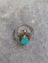 Zilveren sieradenset met Turkoois - Ring en oorbellen - 925 – foto 4 – kavel bij De Kringwinkel, Gent