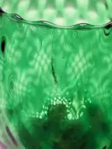 Vintage XL Empoli Glazen Kelkvaas - Smaragdgroen Optisch Geblazen Glas – foto 12 – kavel bij De Kringwinkel, Gent