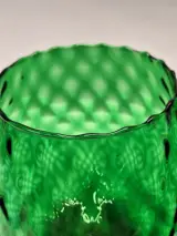 Vintage XL Empoli Glazen Kelkvaas - Smaragdgroen Optisch Geblazen Glas – foto 6 – kavel bij De Kringwinkel, Gent