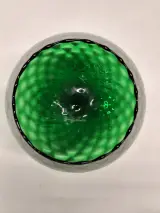 Vintage XL Empoli Glazen Kelkvaas - Smaragdgroen Optisch Geblazen Glas – foto 10 – kavel bij De Kringwinkel, Gent