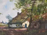 Olieverfschilderij op doek - Boerderij met bloesemboom - Henri Joseph Pauwels – foto 3 – kavel bij De Kringwinkel, Gent