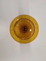 Art-Deco fruitschaal op voet in amberkleurig persglas – foto 4 – kavel bij De Kringwinkel, Gent