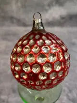 Vintage kerstset in doos: 11 glazen kerstballen en piek – foto 2 – kavel bij De Kringwinkel, Gent