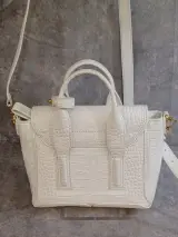 3.1 Phillip Lim Pashli mini handtas in wit krokodillenreliëf leder – foto 3 – kavel bij De Kringwinkel, Gent
