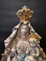 Gekroonde Madonna met Jezuskind en engeltjes in de stijl van Eugenio Pattarino – foto 2 – kavel bij De Kringwinkel, Gent