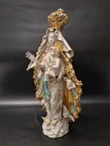Gekroonde Madonna met Jezuskind en engeltjes in de stijl van Eugenio Pattarino – foto 11 – kavel bij De Kringwinkel, Gent