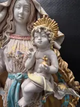 Gekroonde Madonna met Jezuskind en engeltjes in de stijl van Eugenio Pattarino – foto 4 – kavel bij De Kringwinkel, Gent