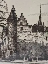 Het Steen met Lange Wapper, Antwerpen - gesigneerde ets 96/150 - Roger Hebbelinck – foto 5 – kavel bij De Kringwinkel, Gent