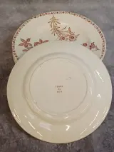 11 delig antiek Sarreguemines “Royat” servies met sepiabruin bloemendecor – foto 7 – kavel bij De Kringwinkel, Gent