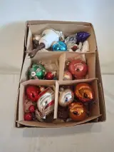 Set vintage kerstversiering met diverse glazen ornamenten – foto 5 – kavel bij De Kringwinkel, Oudenaarde