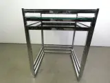 Set van 3 Strakke Moderne bijzettafels - Chroom & Zwart Gehard Glas – foto 3 – kavel bij De Kringwinkel, Heverlee