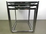 Set van 3 Strakke Moderne bijzettafels - Chroom & Zwart Gehard Glas – foto 5 – kavel bij De Kringwinkel, Heverlee