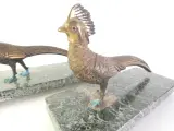 Set van 2 vintage bronzen fazanten op marmeren voet – foto 2 – kavel bij De Kringwinkel, Heverlee