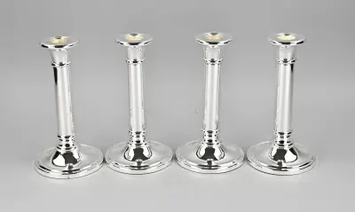 4 Zilver plated kandelaren – kavel bij Twents Veilinghuis