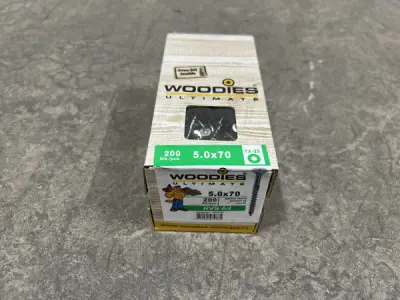 2x Woodies spaanplaatschroef 5,0×70mm rvs TX25 200-pack – kavel bij XL Auctions